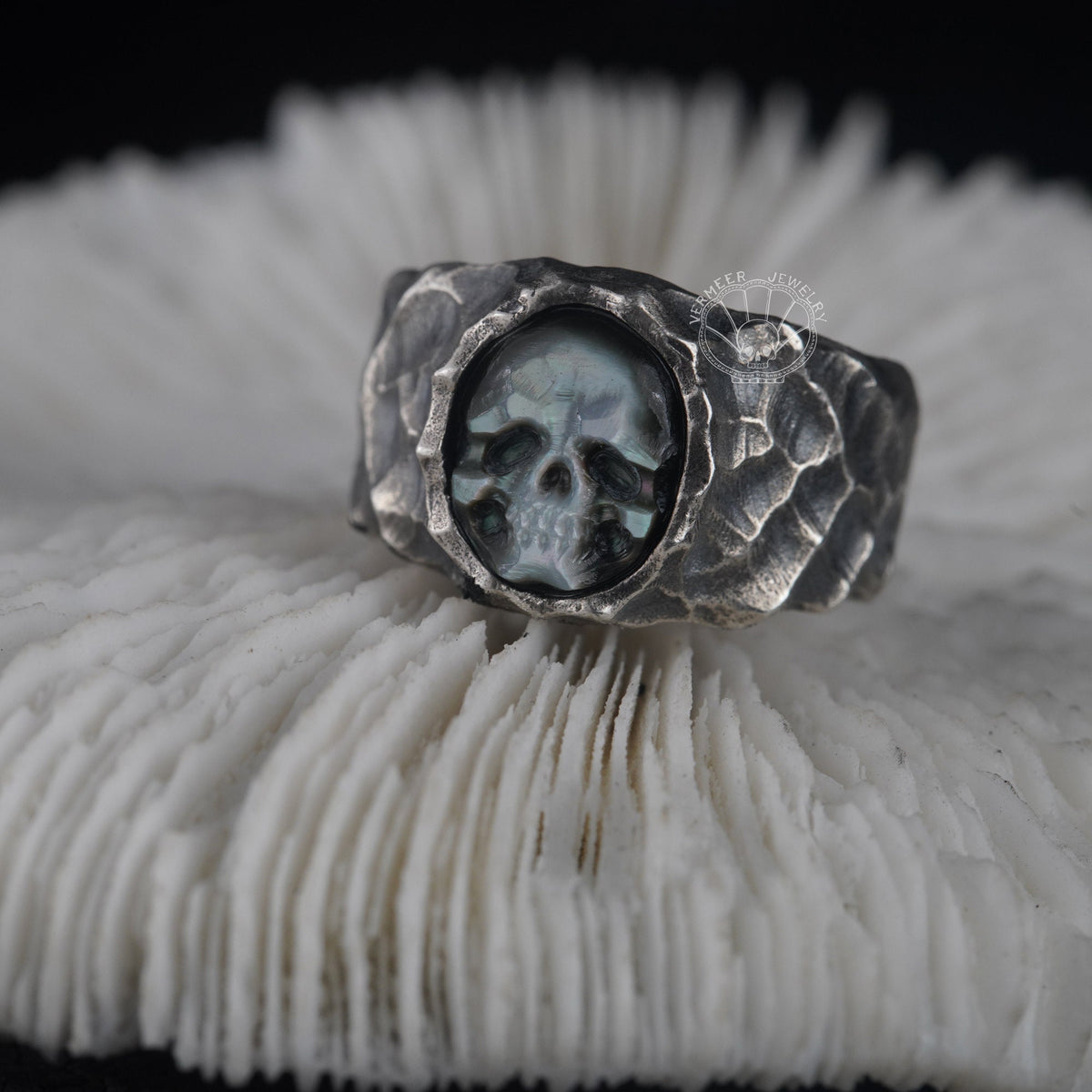 Vulture Skull Ring in selling Sterling Silver by Mercurious Designs. 925 designer sterling silver ring with feather band