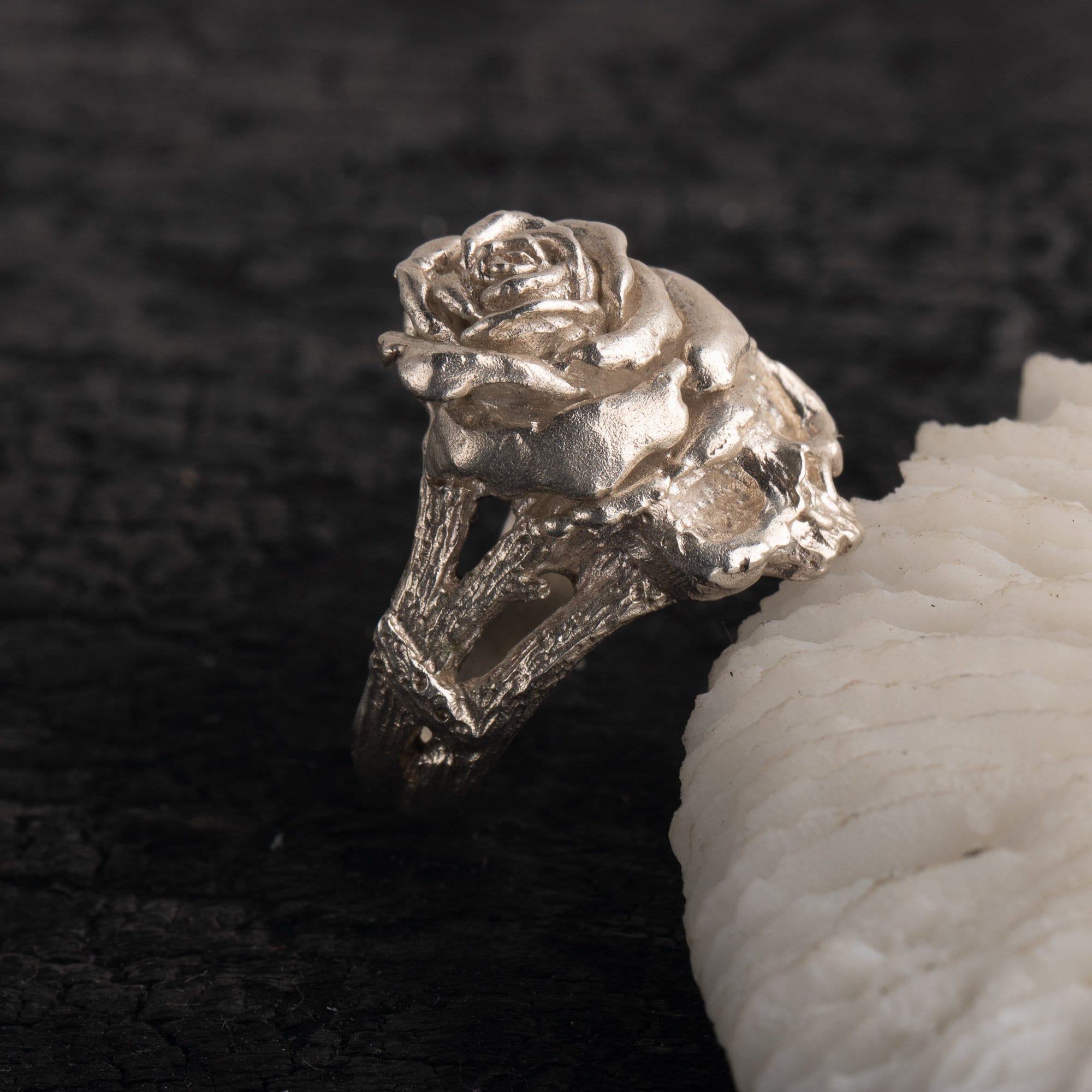skull ring sterling silver  gothic ring engagement ring gift for lover