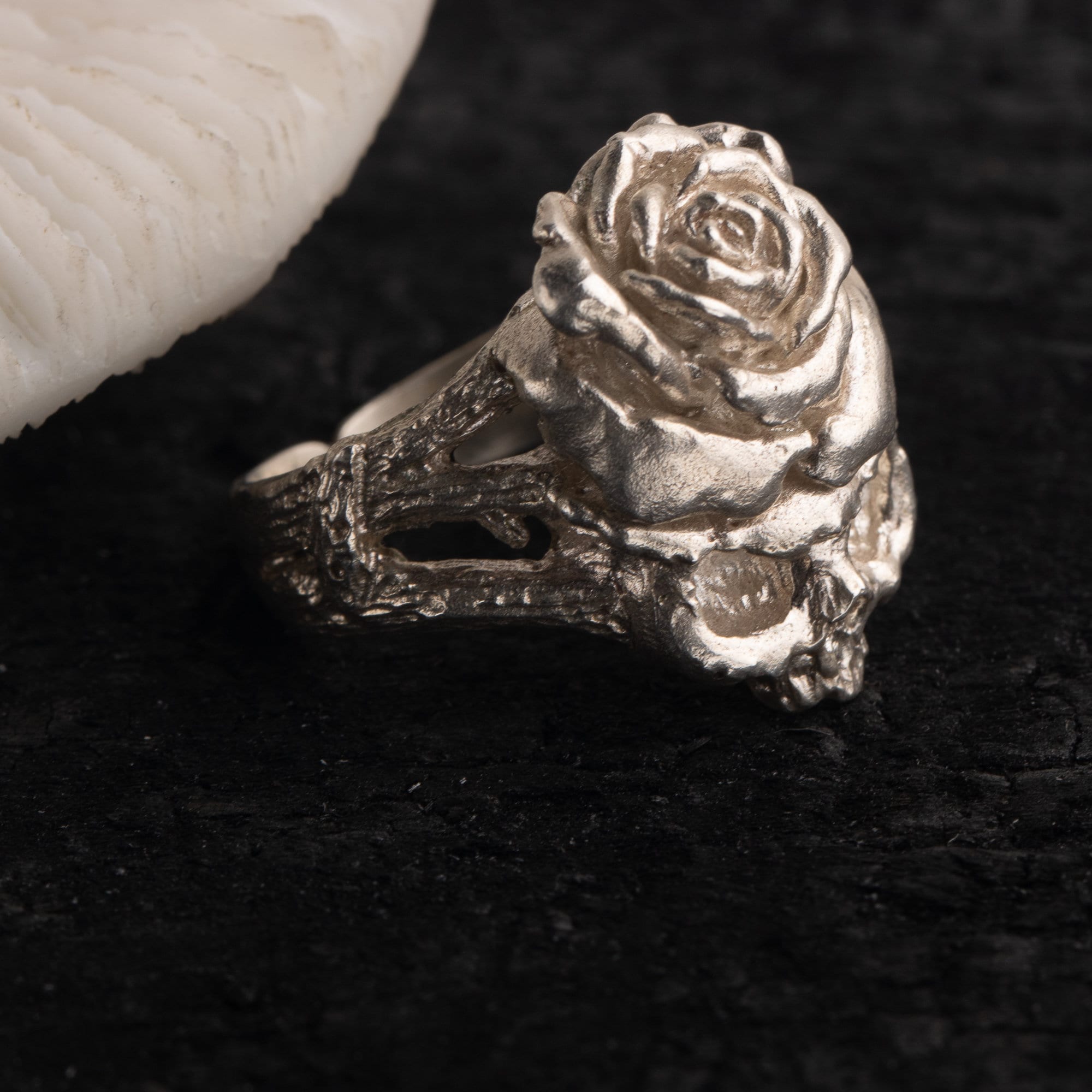 skull ring sterling silver  gothic ring engagement ring gift for lover