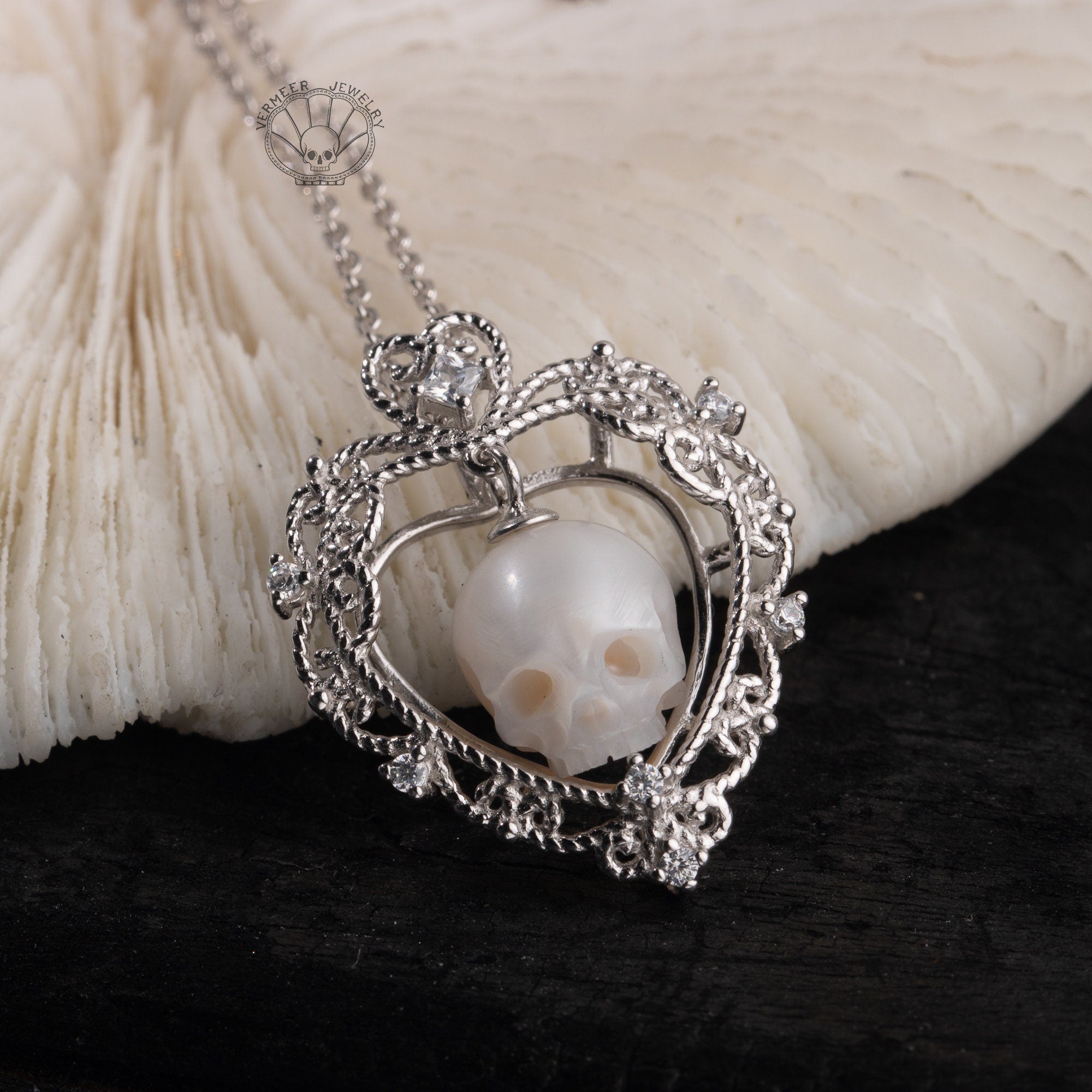 Amazon.com: Sterling Silver Pearl Skull Necklace Locket for Women Teen  Gothic Skull Pendant Necklace Gifts for Women Girls Carved Skeleton Pendant  Retro Gothic Jewelry: Clothing, Shoes & Jewelry