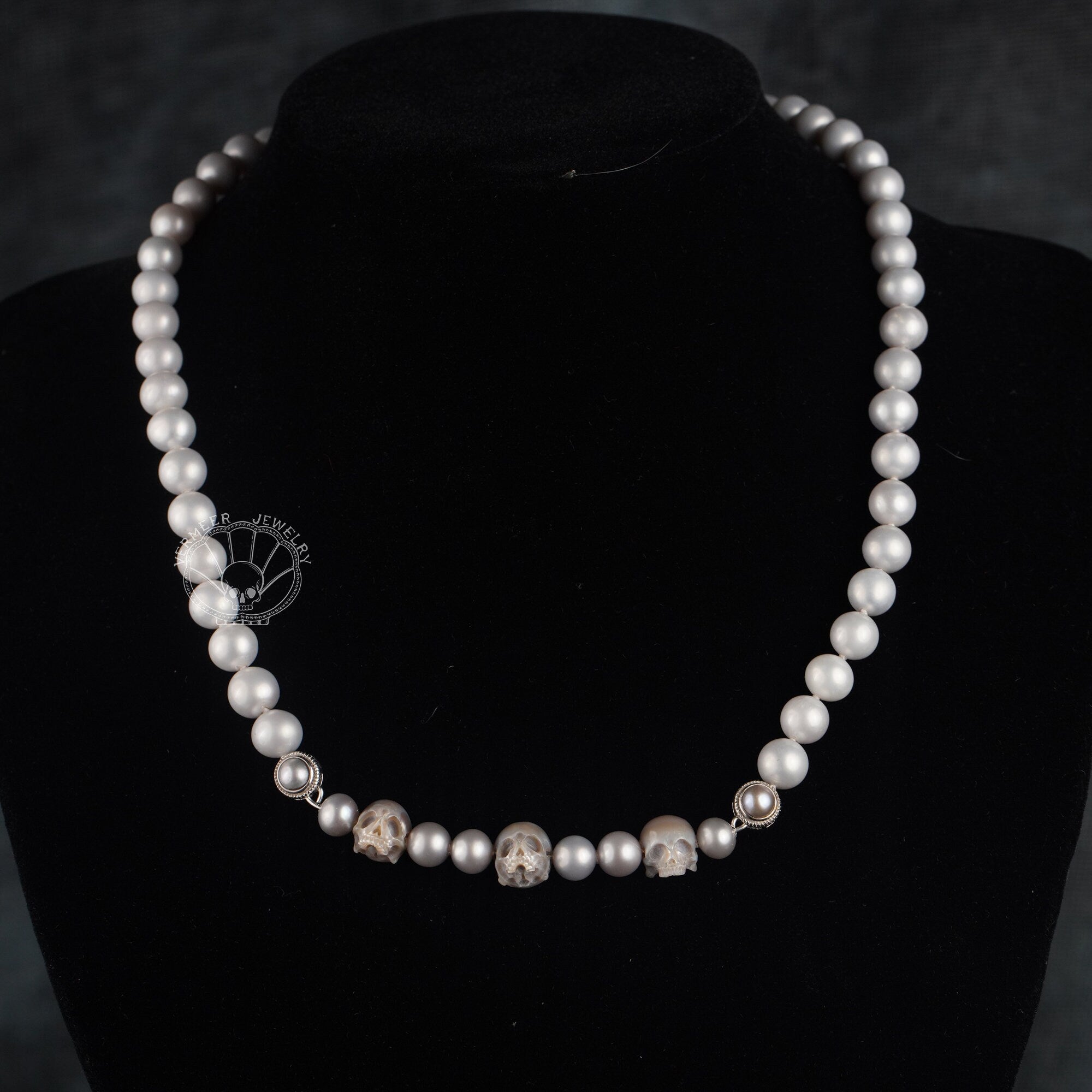 wedding necklace skull carved pearl necklace special offer price